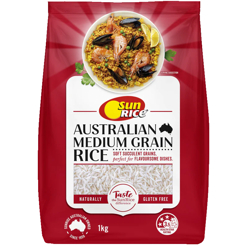 Sun Rice Australian Medium Grain Rice 1kg
