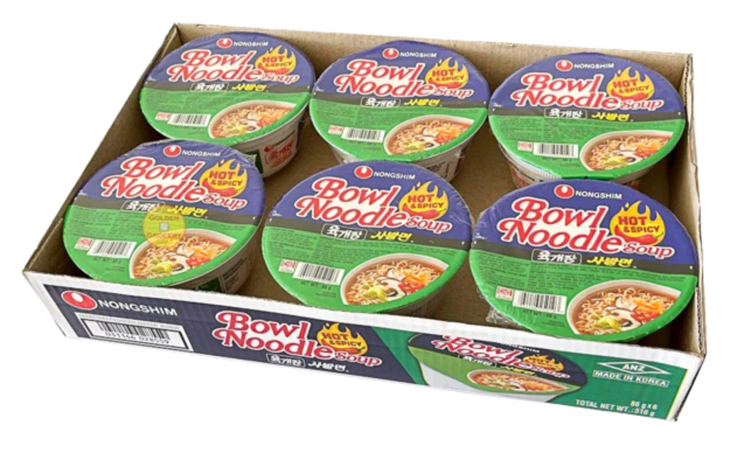 Nongshim Bowl Noodle Soup (6 Pack)