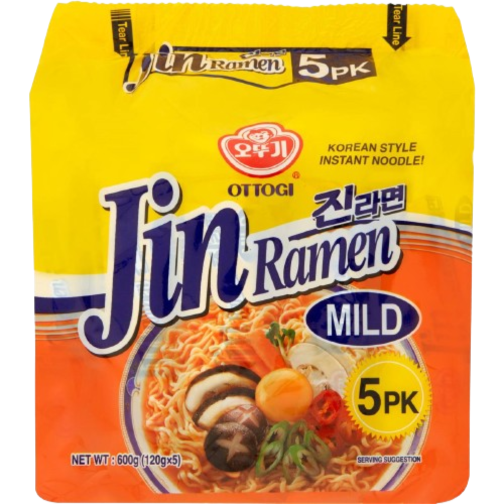 Ottogi Noodles Jin Ramen Mild (5 Pack)