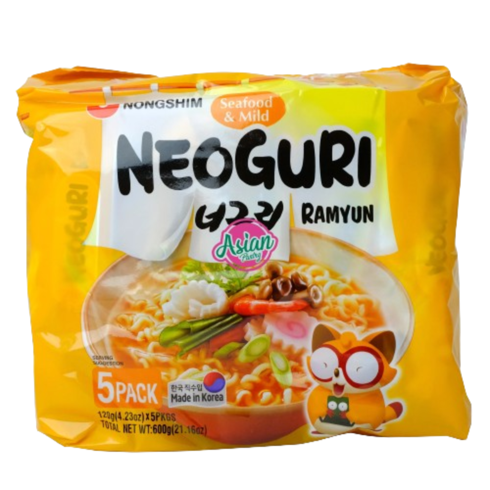 Nongshim Neoguri Ramyun Seafood & Mild (5 Pack)