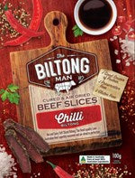 Biltong Beef Slices Chilli 100g